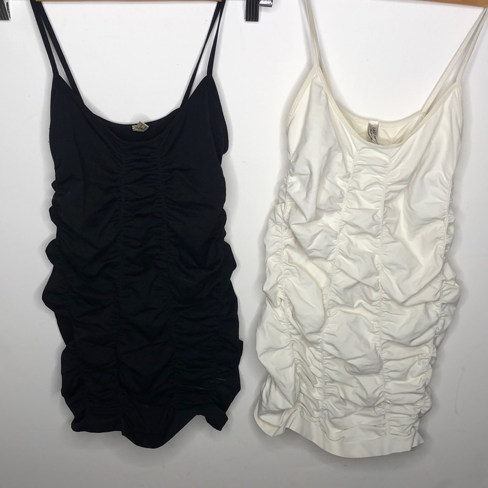 Last Tango Rushed Long Cami Top Cream Black M/L